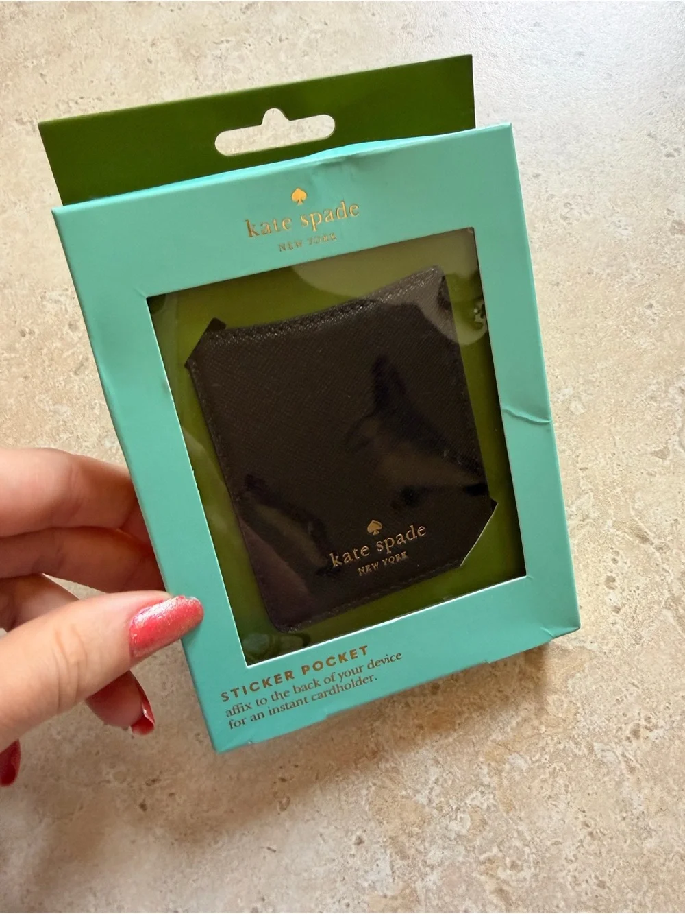 kate spade new york Sticker Pocket Phone Cardholder - Solid Black
